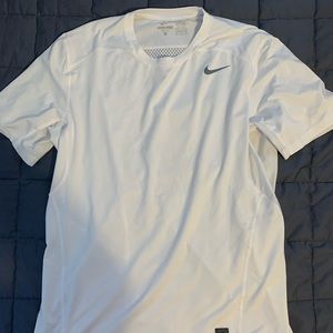 Nike Pro Dri-Fit Fitted White Short Sleeve Shirt
